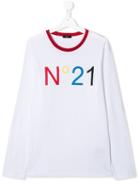 Nº21 Kids Teen Logo Print T-shirt - White
