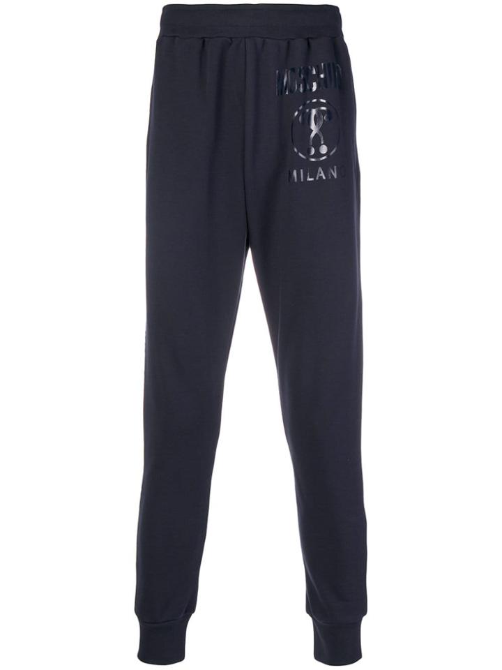 Moschino Question Mark Print Track Pants - Blue
