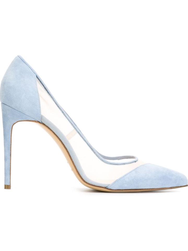 Bionda Castana Mesh Panel Pumps, Women's, Size: 38, Blue, Calf Leather/nylon/kid Leather