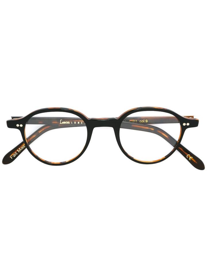 Lesca 'p19' Tortoiseshell Glasses - Brown