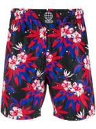 Sss World Corp Space Hibiscus Swim Shorts - Black