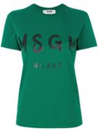 Msgm - Branded T-shirt - Women - Cotton - L, Green, Cotton