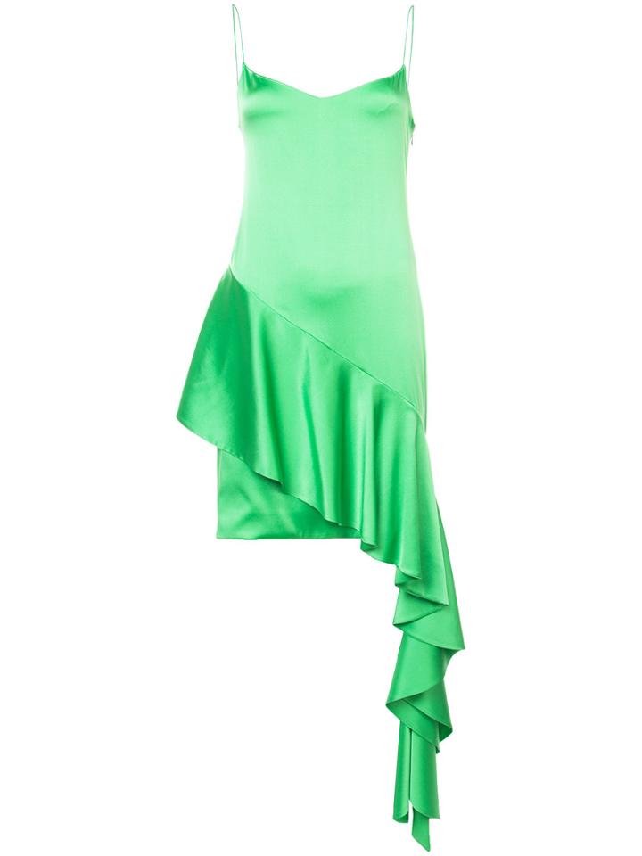 Christian Siriano Frill Trim Dress - Green