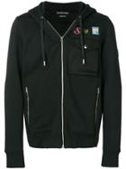 Alexander Mcqueen Patchwork Logo Zip-up Hoodie - Black