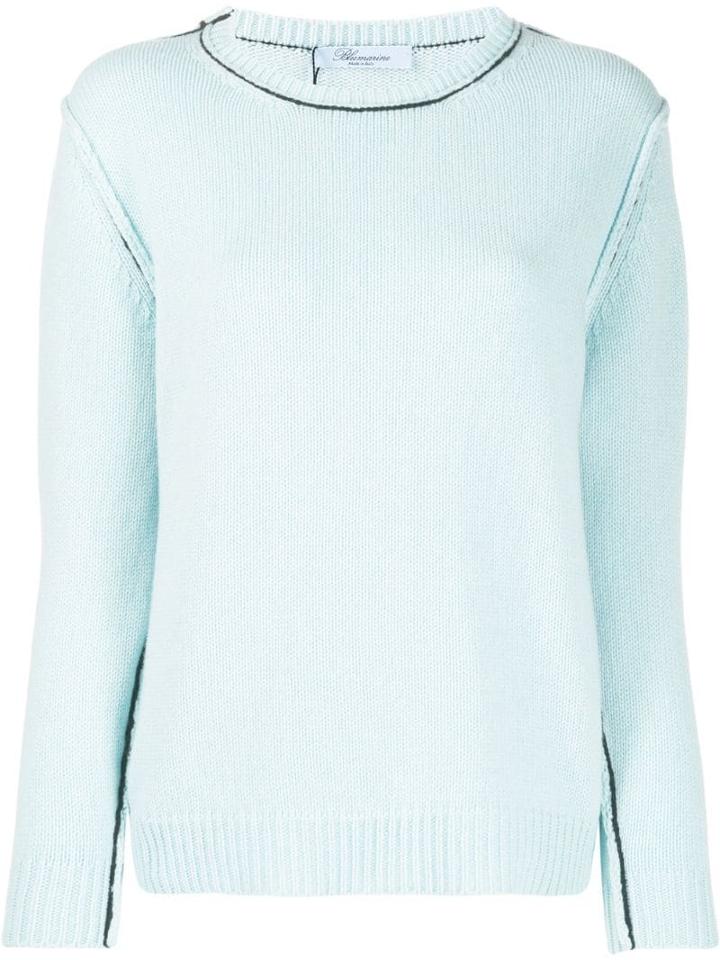 Blumarine Ribbed Jumper - Blue