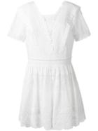 Saint Laurent Broderie Anglaise Dress, Women's, Size: 40, White, Cotton