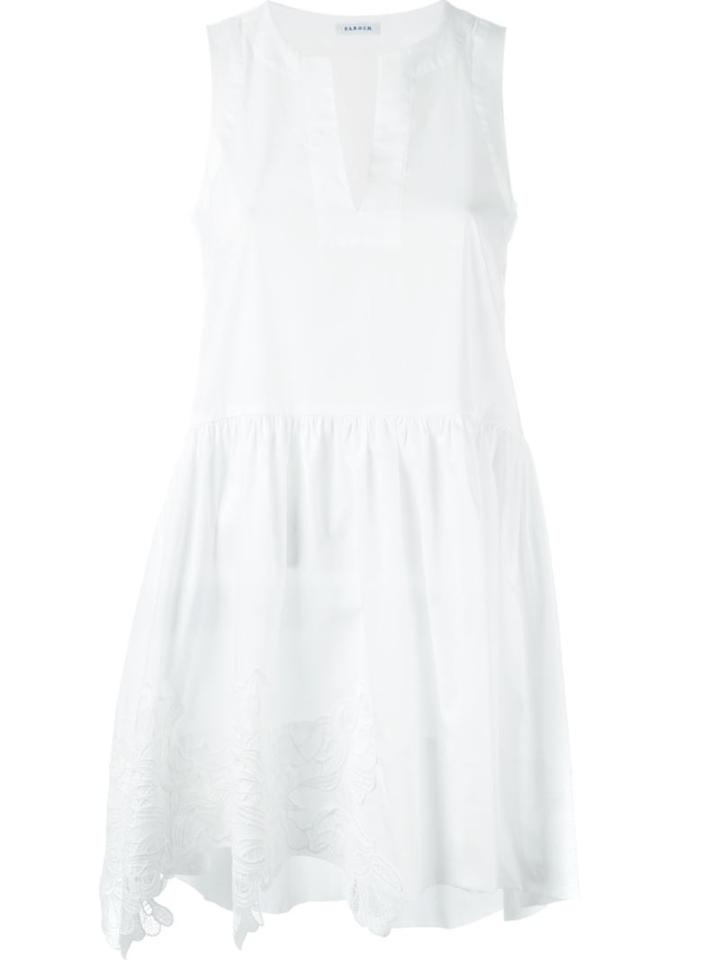 P.a.r.o.s.h. V Neck Dress, Women's, Size: Xl, White, Cotton/spandex/elastane