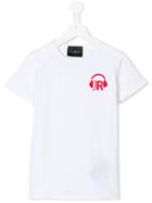 John Richmond Kids Teen Flocked Logo T-shirt - White