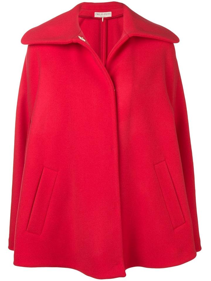 Emilio Pucci Wool-cashmere Blend Cape - Red