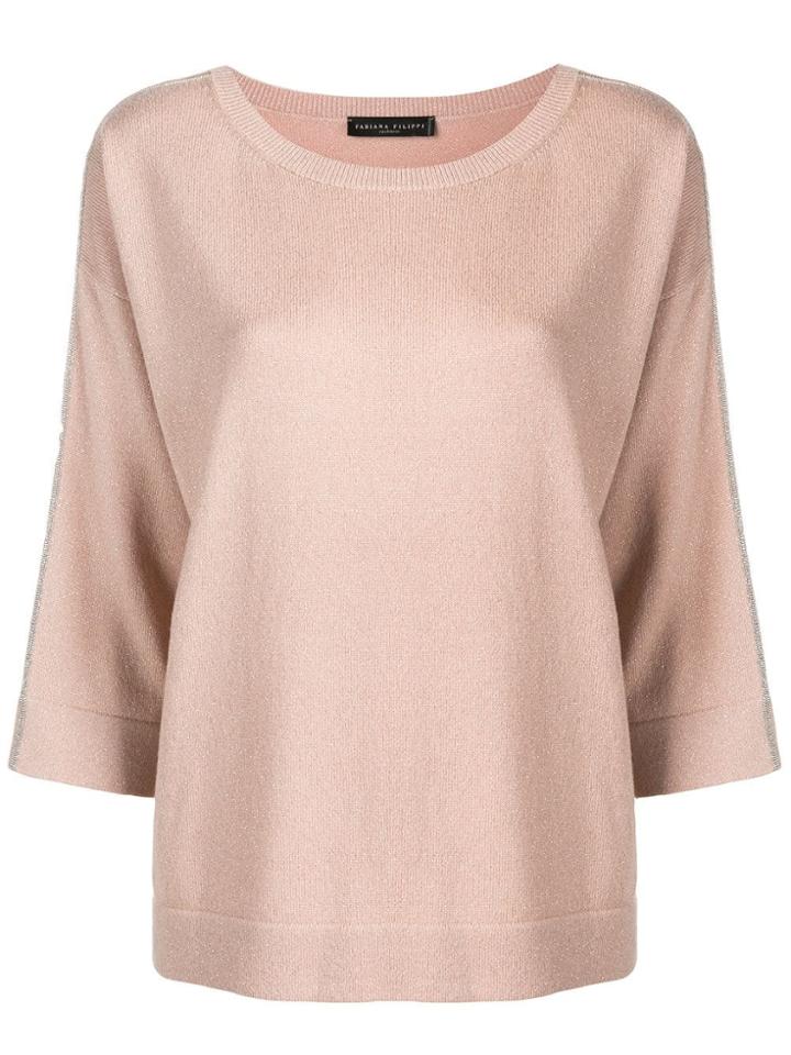 Fabiana Filippi Contrast Trim Cashmere Sweater - Neutrals