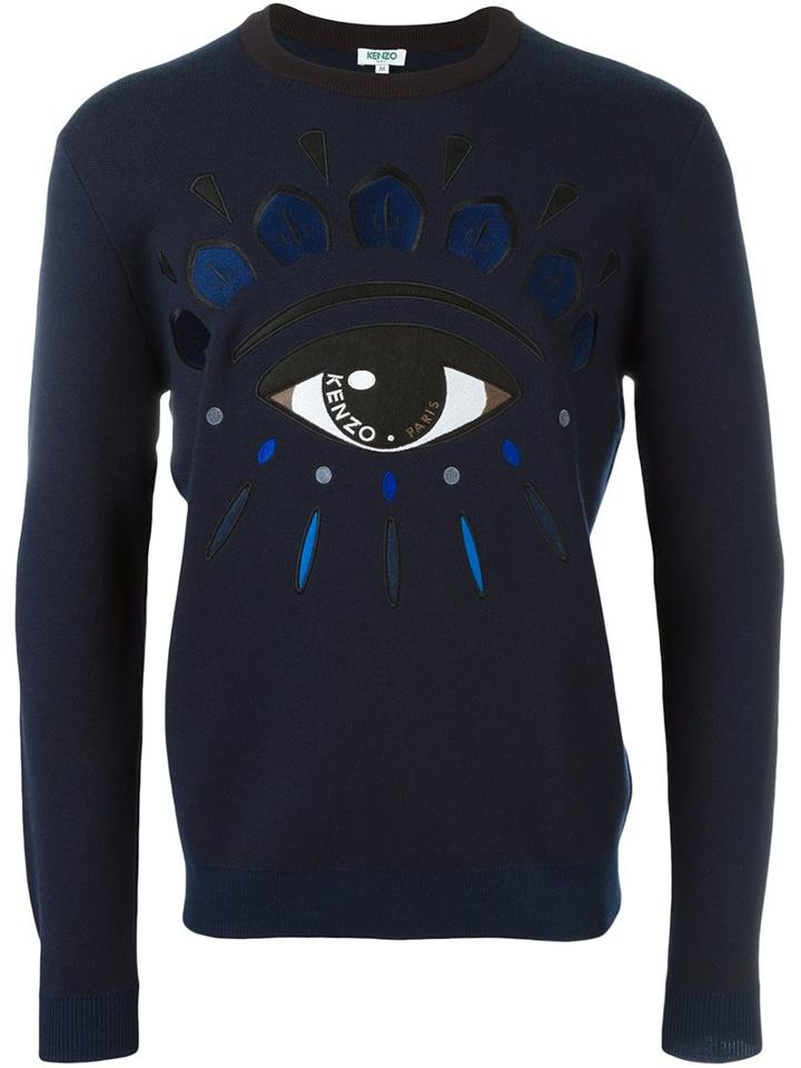 Kenzo 'eye' Jumper, Men's, Size: Medium, Blue, Polyamide/wool