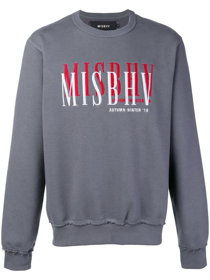 Misbhv Logo Embroidered Sweatshirt - Grey