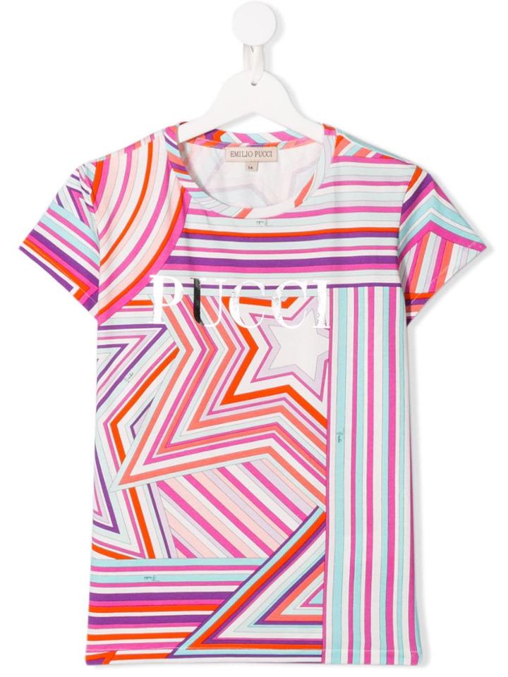 Emilio Pucci Junior Teen Stars Print T-shirt - Pink