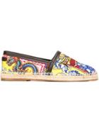 Dolce & Gabbana Carretto Siciliano Print Espadrilles, Men's, Size: 39, Cotton/leather/rubber