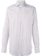 Ermenegildo Zegna Striped Shirt, Men's, Size: 43, White, Cotton