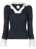 Chanel Pre-owned Layered Shirt-effect Jumper - Blue
