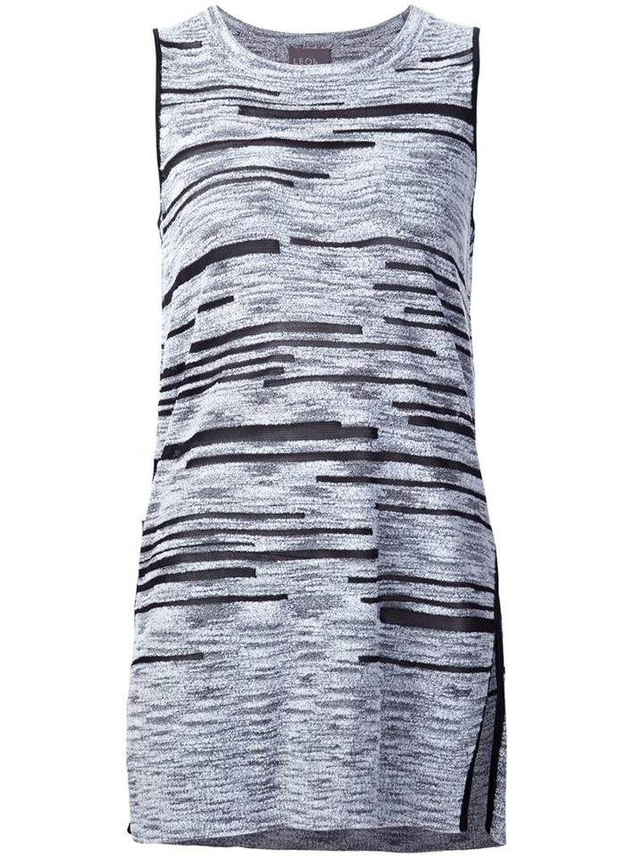 Leo & Sage Knitted Sleeveless Tank, Women's, Size: Xs, Grey, Polyamide