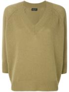 Roberto Collina Knitted V-neck Top - Green