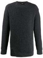 Les Hommes Cutout Ribbed Jumper - Grey