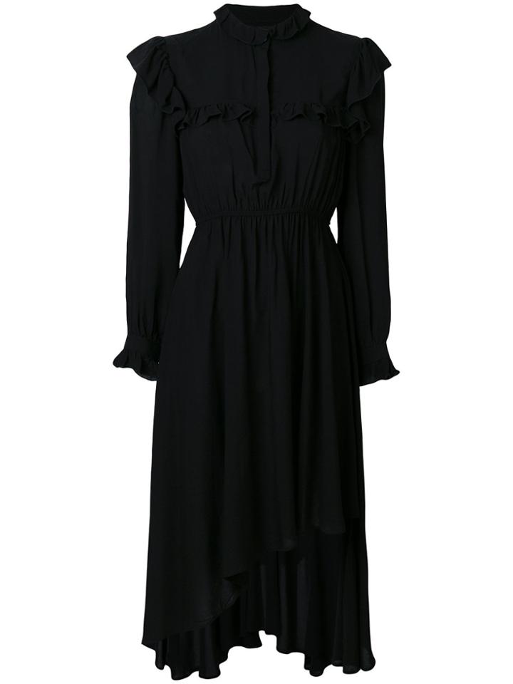 Jovonna Asymmetric Ruffle Dress - Black
