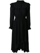 Jovonna Asymmetric Ruffle Dress - Black
