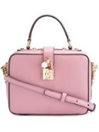 Dolce & Gabbana 'rosaria' Box Tote, Women's, Pink/purple, Calf Leather