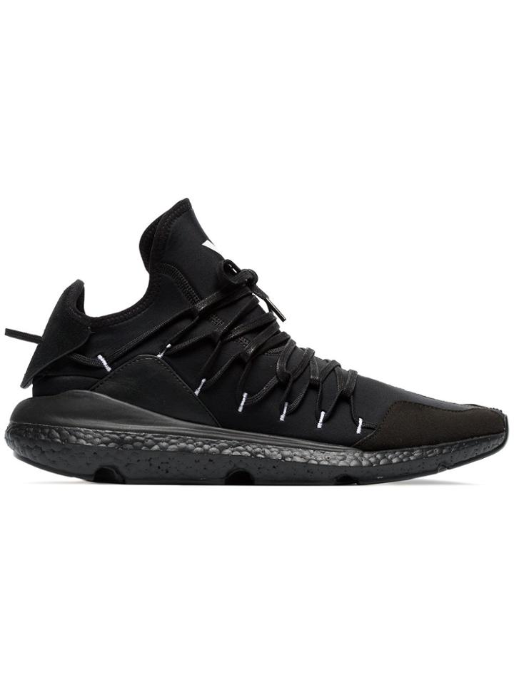 Y-3 Black Leather Kusari Sneaker