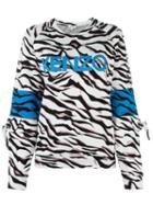 Kenzo 'tiger Stripes' Sweatshirt, Women's, Size: Small, White, Cotton/polyamide/polyester/spandex/elastane