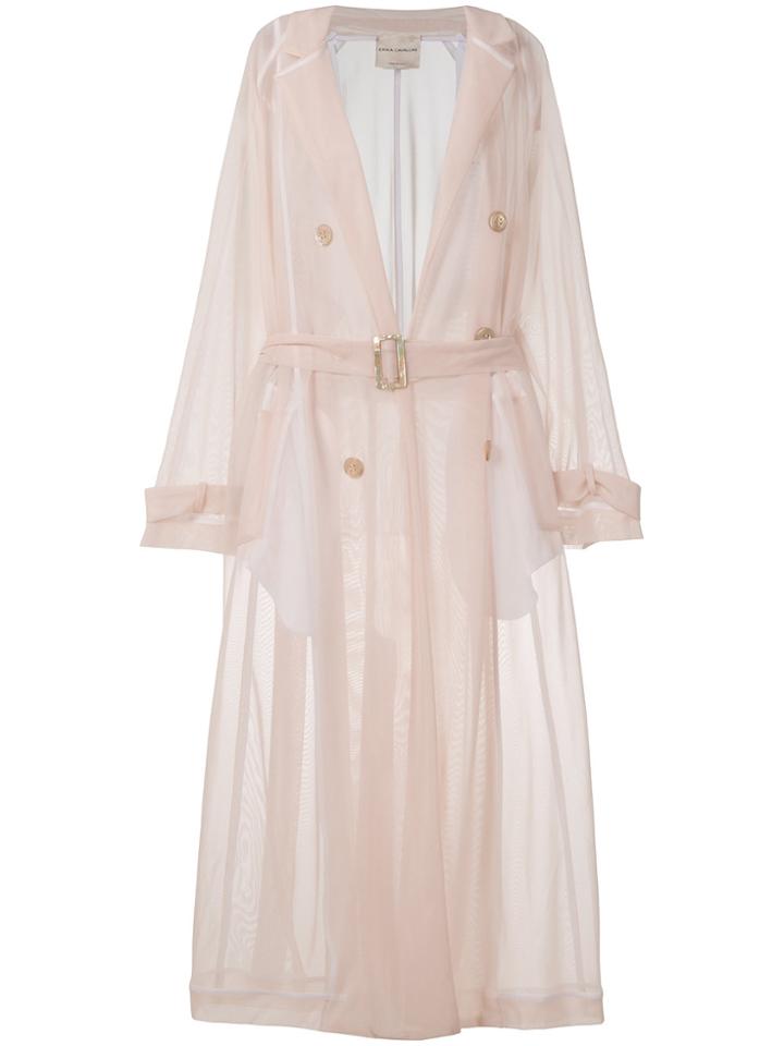 Erika Cavallini Semi-sheer Belted Trench Coat - Nude & Neutrals