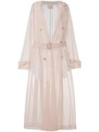 Erika Cavallini Semi-sheer Belted Trench Coat - Nude & Neutrals