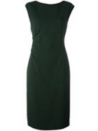 Jil Sander Draped Detail Fitted Dress, Women's, Size: 36, Green, Silk/spandex/elastane/viscose