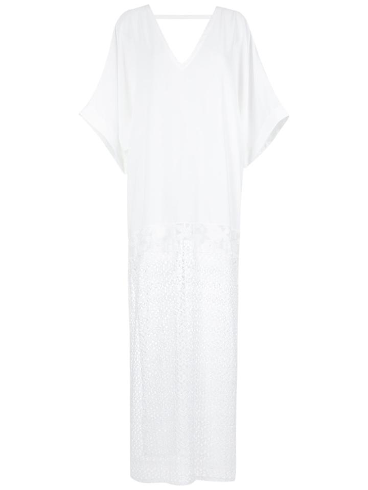 Brigitte Sheer Details Kaftan - White