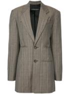 Y / Project Oversize Studded Plaid Jacket - Brown