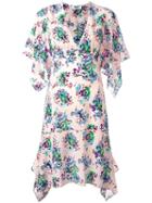 Msgm Floral Print Asymmetric Dress, Women's, Size: 40, Silk