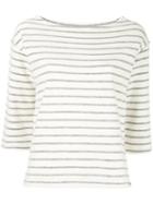 By Malene Birger - Striped Jersey Top - Women - Cotton - Xxs, Nude/neutrals, Cotton