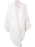Antonia Zander Shawl With Fringed Detailing - Pink & Purple