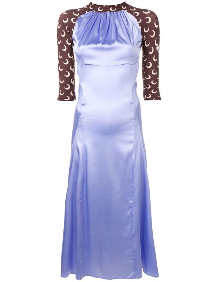 Marine Serre Moon Print Slip Dress - Purple