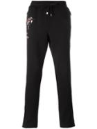 Dolce & Gabbana Salsa Patch Track Pants, Men's, Size: 44, Black, Calf Leather/viscose/polyester/polypropylene