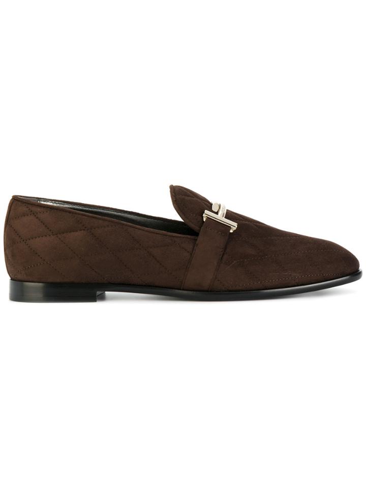 Tod's Double T Quilted Loafers - Brown