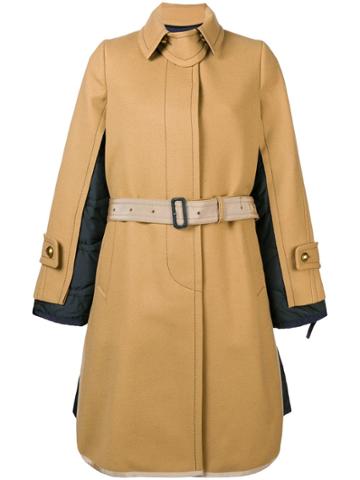 Sacai Hybrid Belted Coat - Nude & Neutrals