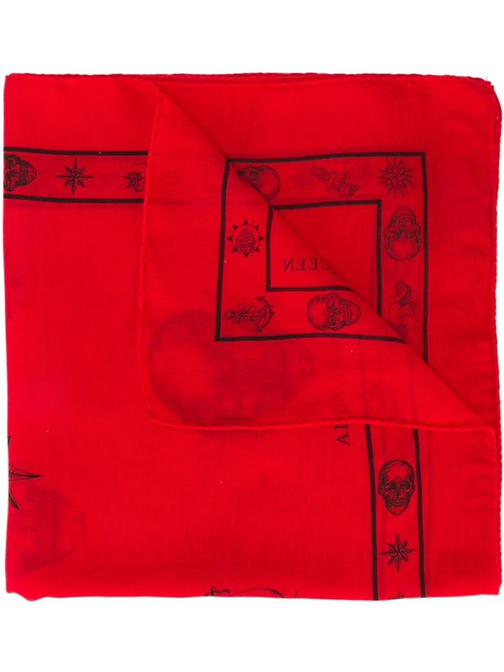 Alexander Mcqueen 'tattoo Multi Skull' Scarf