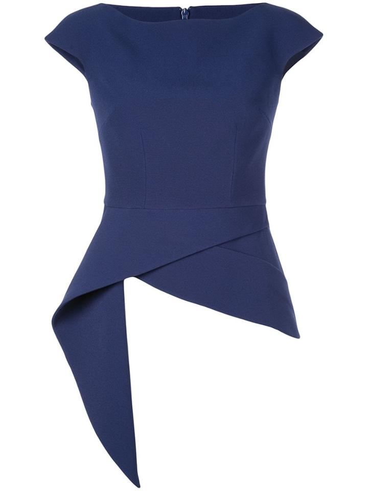 Safiyaa London Asymmetric Hem Blouse - Blue