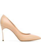 Casadei Pointed Toe Pumps, Women's, Size: 39.5, Nude/neutrals, Leather