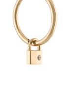 Lauren Klassen Tiny Padlock Hinged Hoop Earring, Women's, Yellow/orange