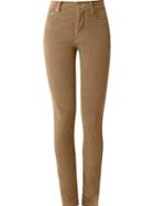 Amapô High Waisted Velvet Skinny Trousers, Women's, Size: 36, Brown, Cotton/spandex/elastane