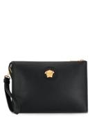 Versace Medusa Apliqué Zipper Clutch - Black