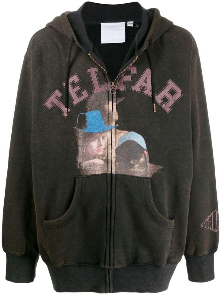 Telfar Logo Print Hoodie - Black