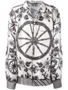Dolce & Gabbana Wheel Print Pyjama Shirt, Men's, Size: 39, Nude/neutrals, Silk