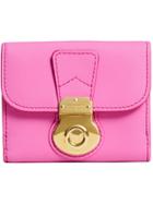 Burberry Lock Closure Compact Wallet - Pink & Purple