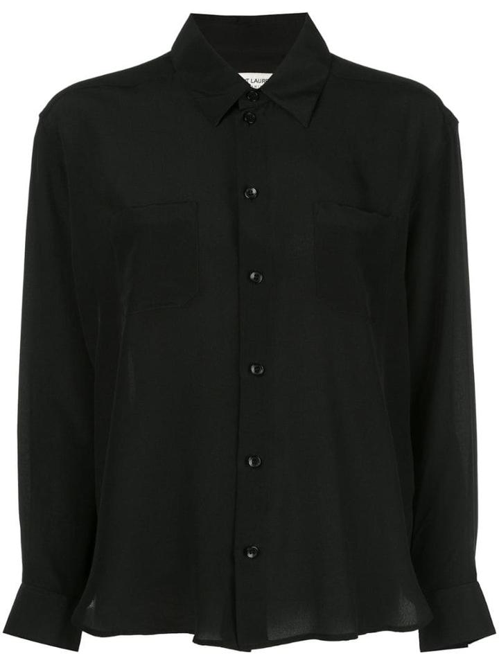 Saint Laurent Classic Silk Shirt - Black